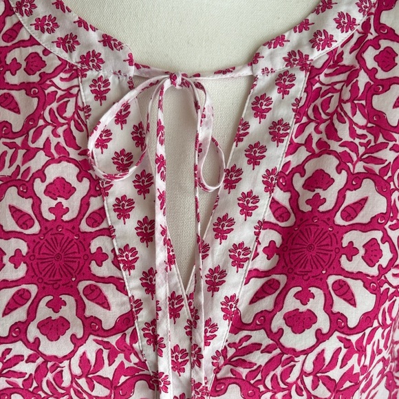 Vineyard Vines Cotton Pink and White Blouse Tunic M - Picture 2 of 13